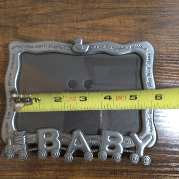 Malden Baby Pewter Picture Frame 3.5" X 5" Photos Train Baby Shower Christening - Picture 12 of 13